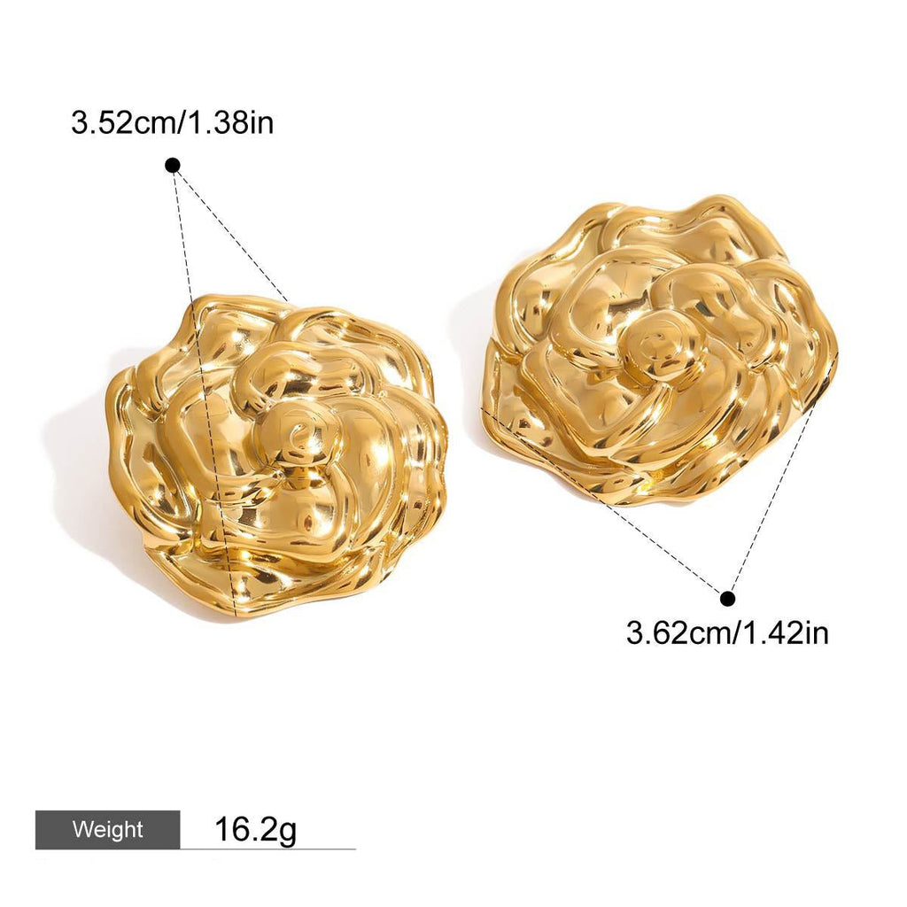 Flower-textured earrings