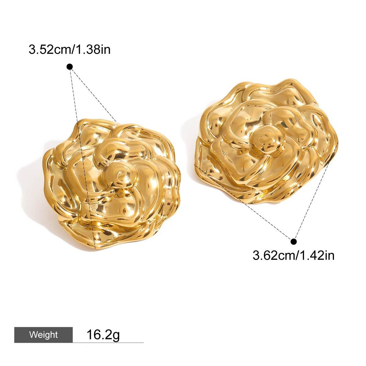 Flower-textured earrings