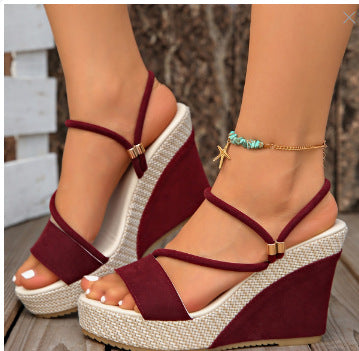 Black Suede Elegant Womens Thick-soled Heels