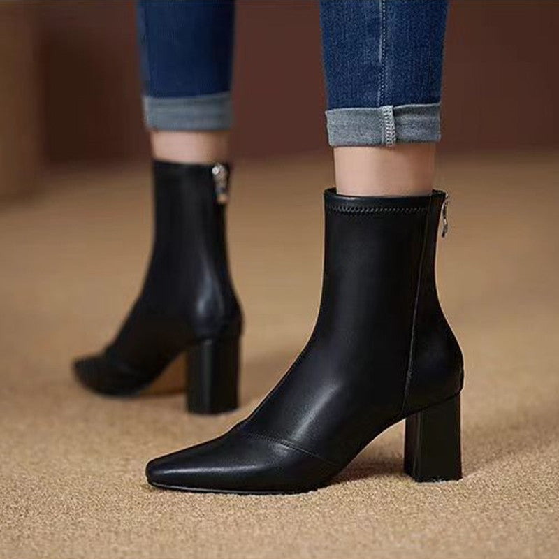 Velvet-Lined Skinny Boots