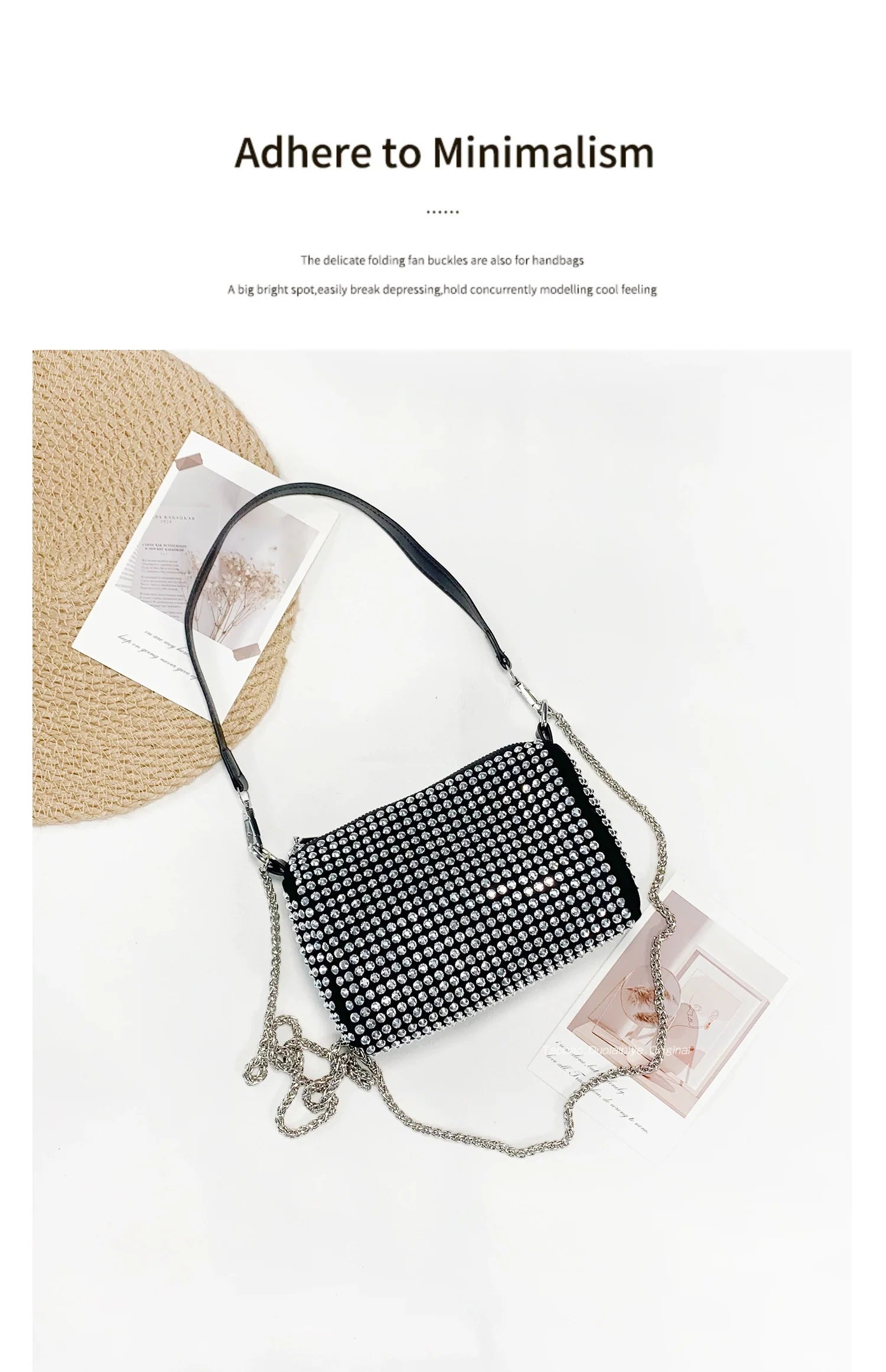 Rhinestone Square Bag