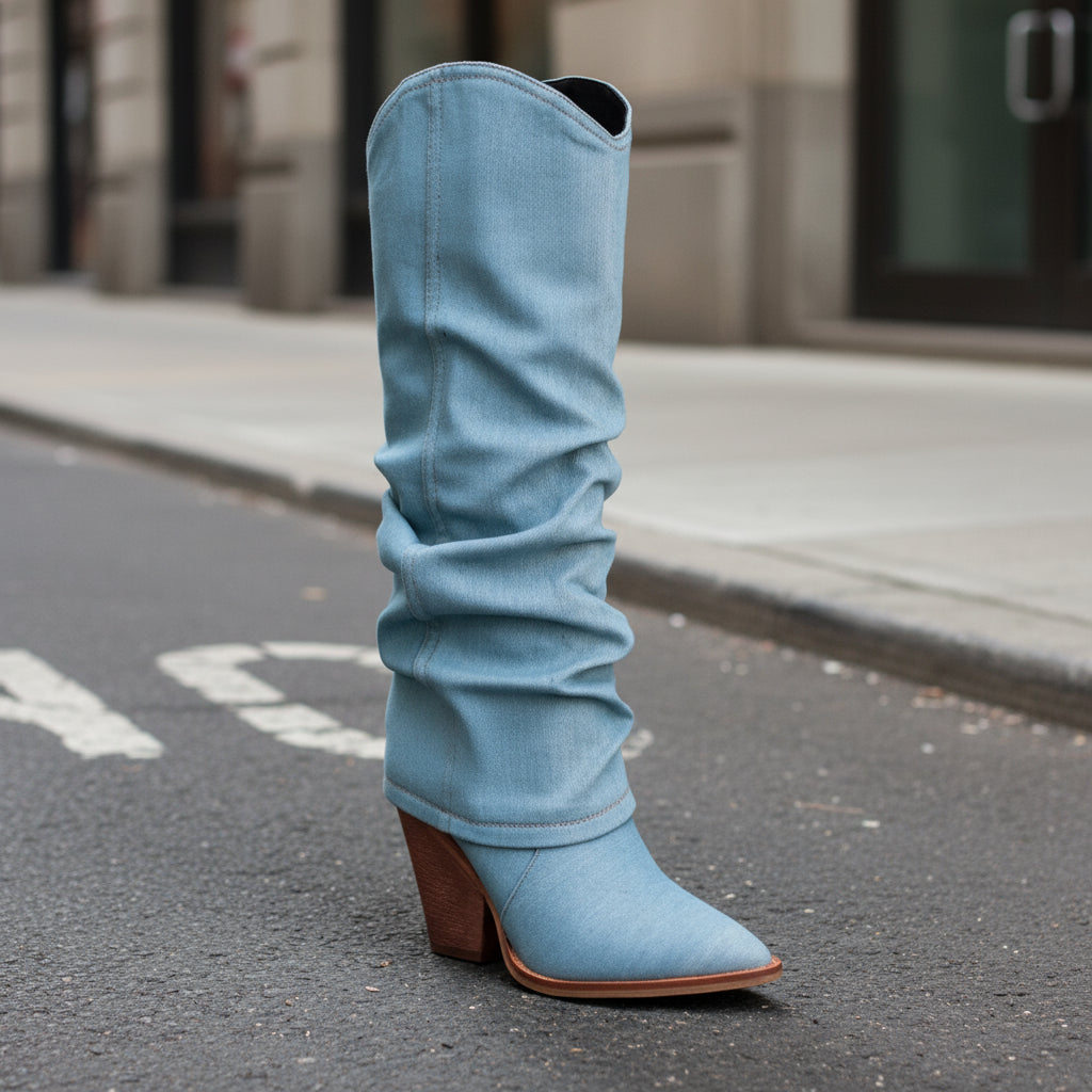Toe Chunky Tube Boots