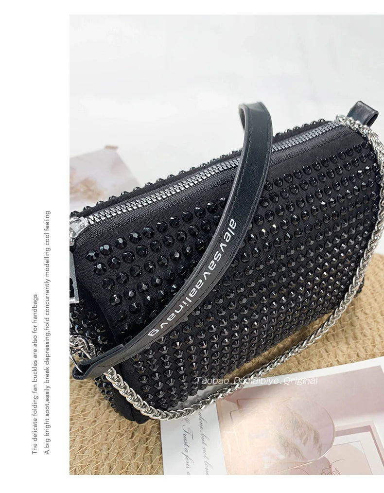 Rhinestone Square Bag