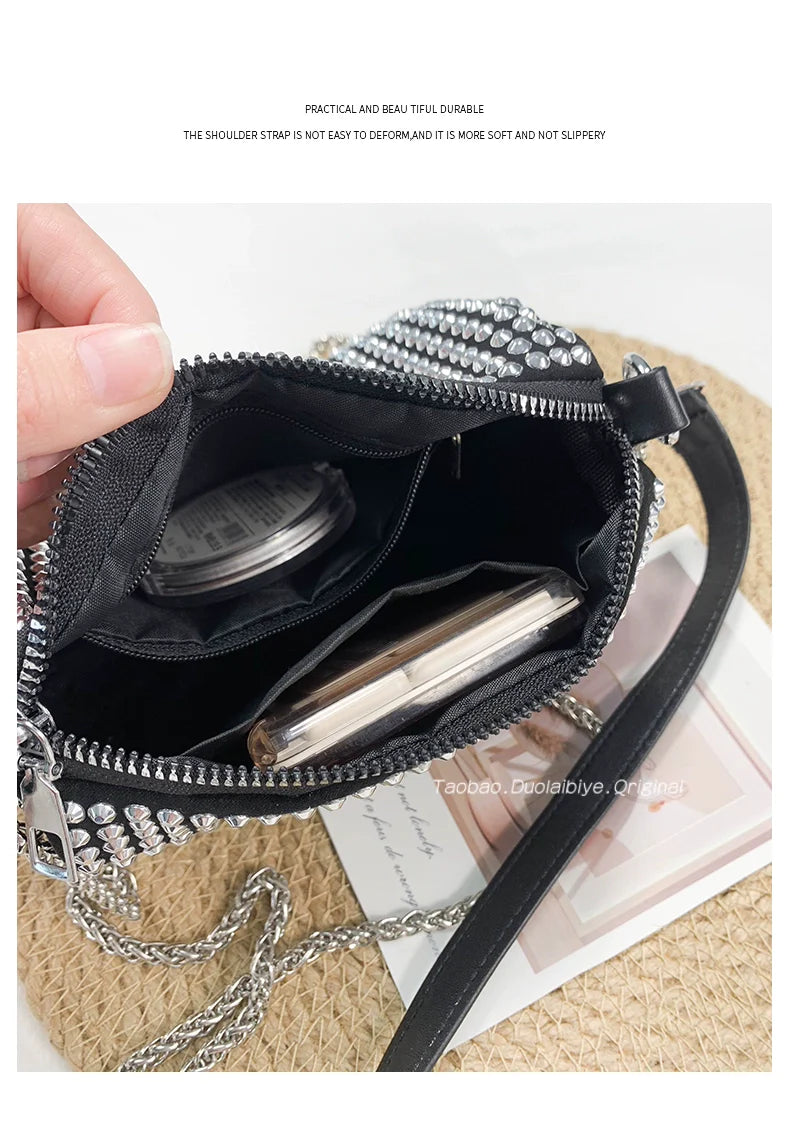 Rhinestone Square Bag