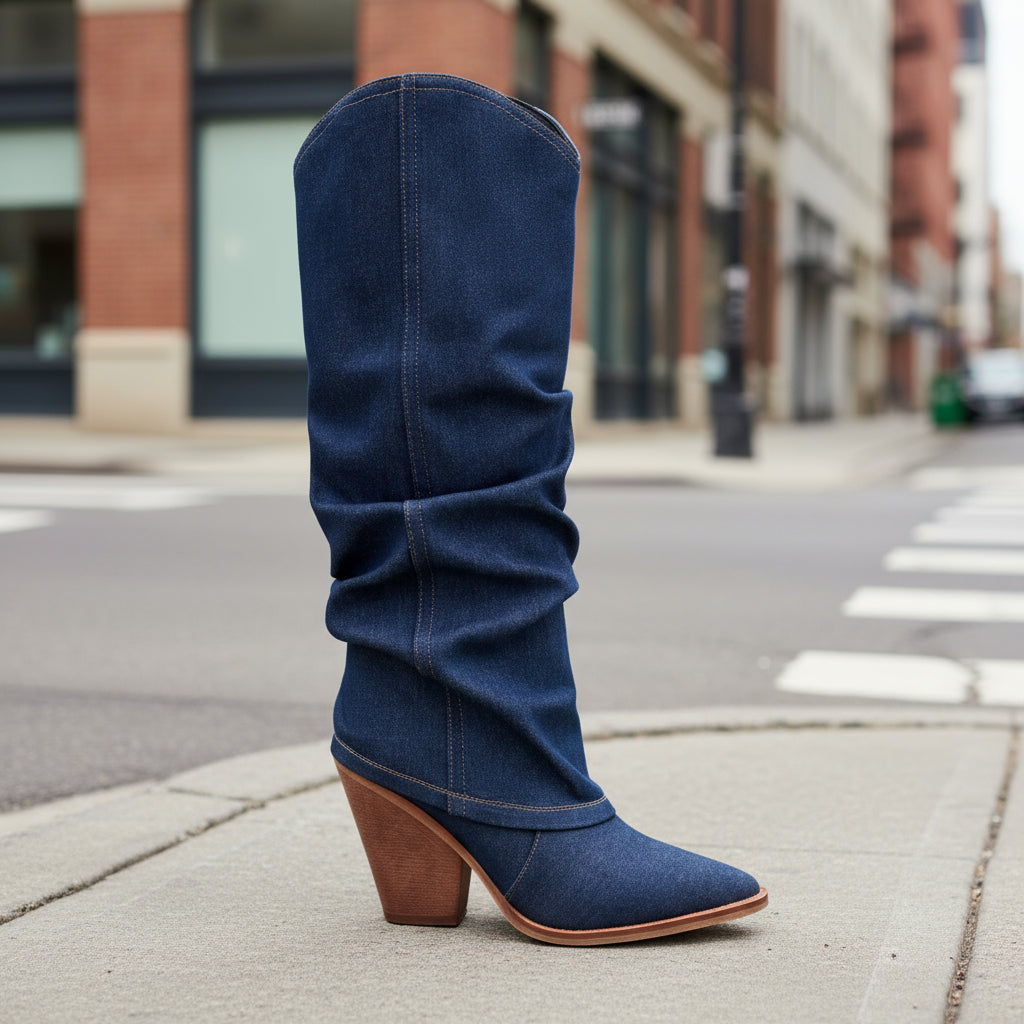 Toe Chunky Tube Boots