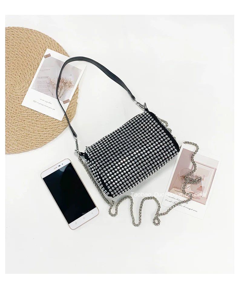 Rhinestone Square Bag