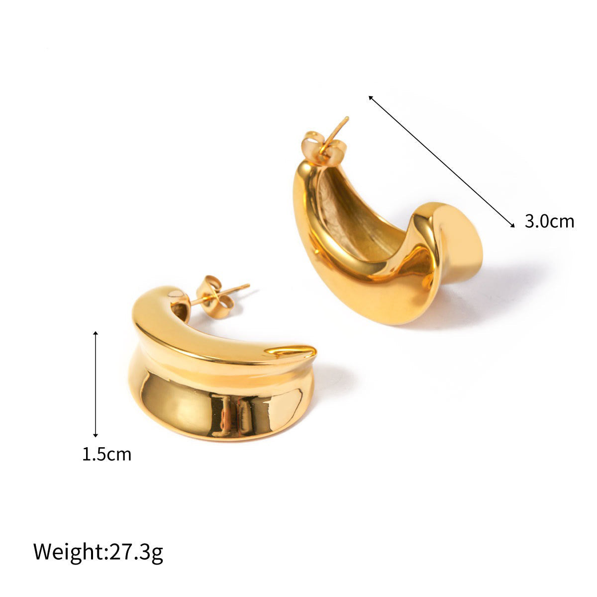 Crescent-Shaped Earrings