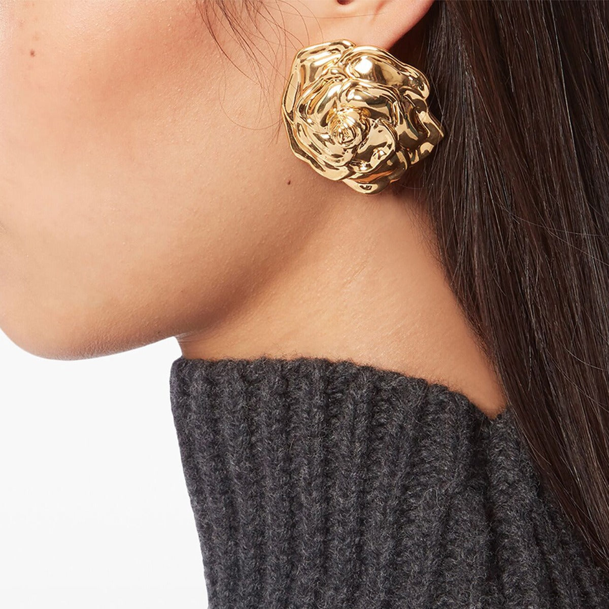Flower-textured earrings