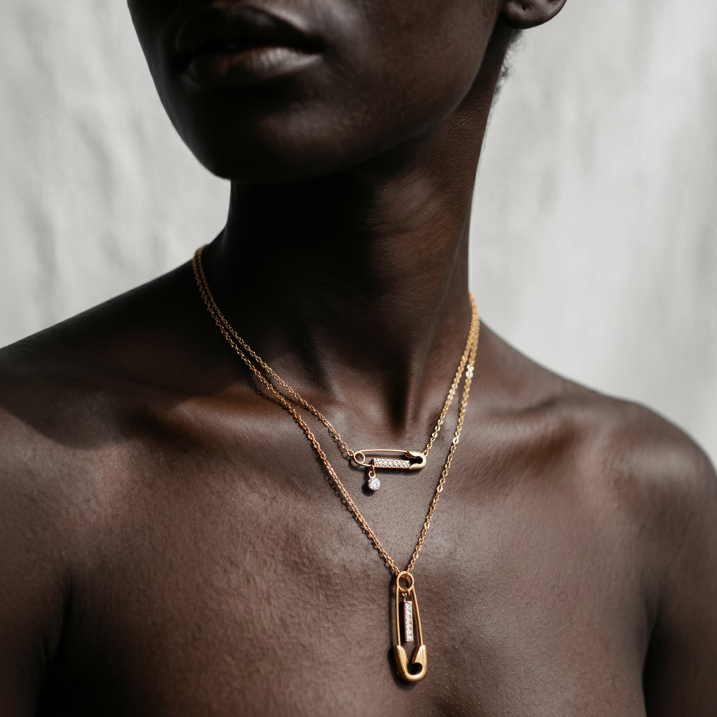 Gold-Plated Layered Pendant Necklace
