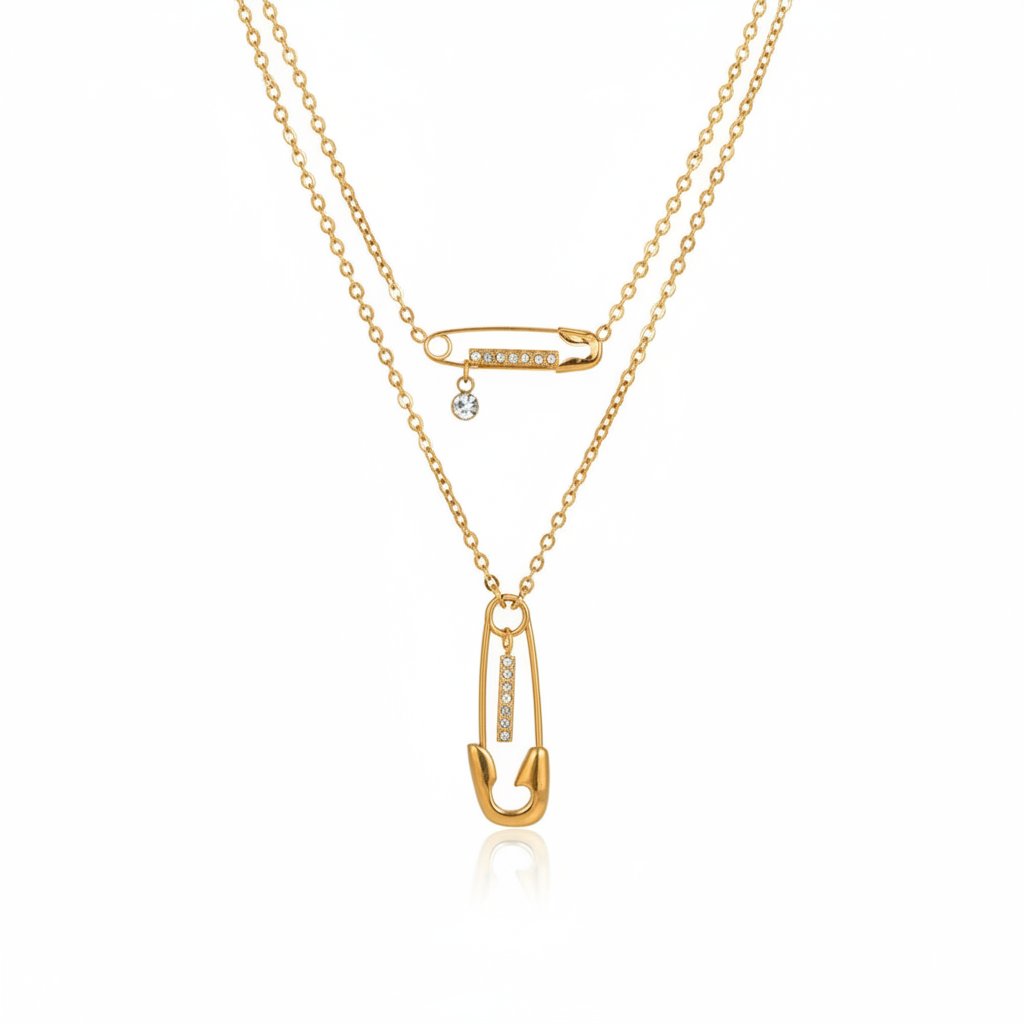 Gold-Plated Layered Pendant Necklace