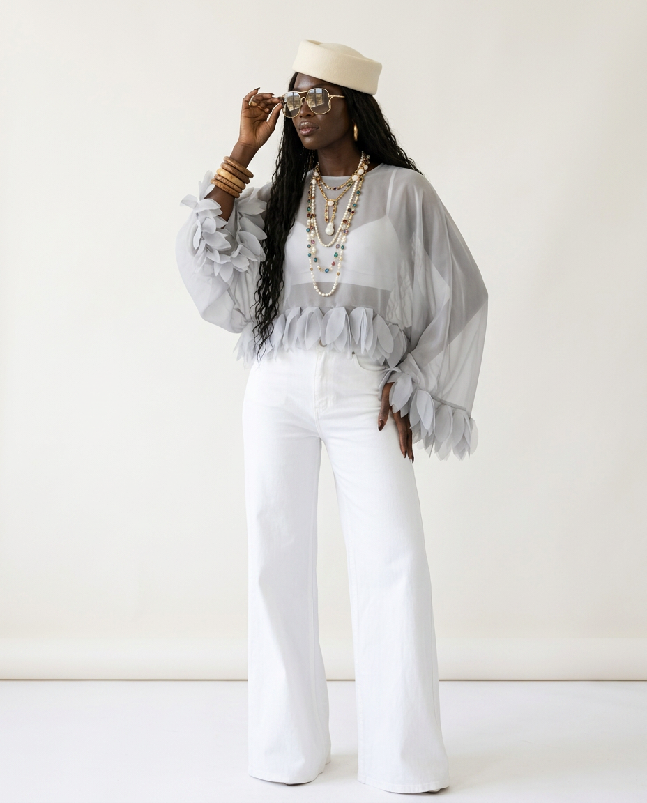Sheer Tassel Blouse