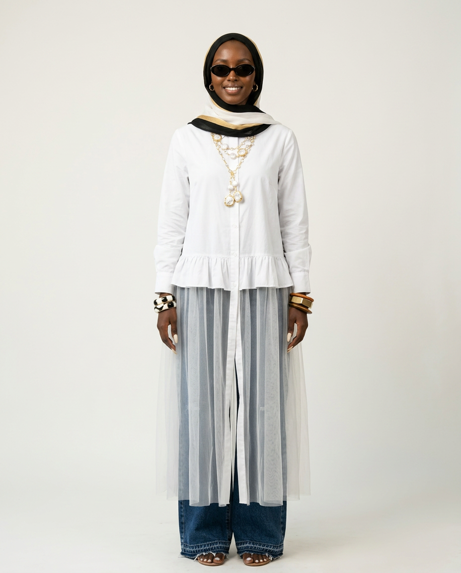 Mesh Oversized Maxi Dress